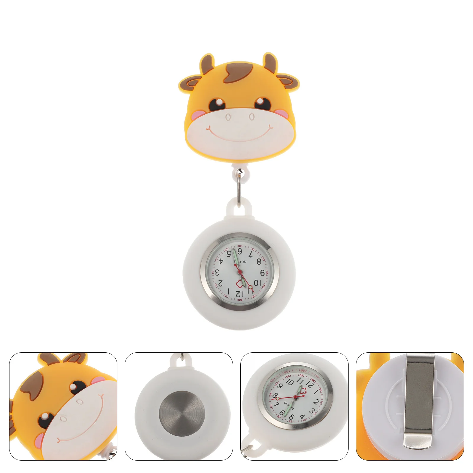 1Pcs Nurse Pocket Watch Cartoon Retractable Hook Hanging Durable Buckle Portable Lightweight Badge Watch Gift for Nurse