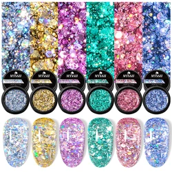 Mtssii Shining Glitter Sequins Nail Gel Polish 8ml Soak Off UV LED Semi-Permanent Varnish For DIY Nail Art Manicure