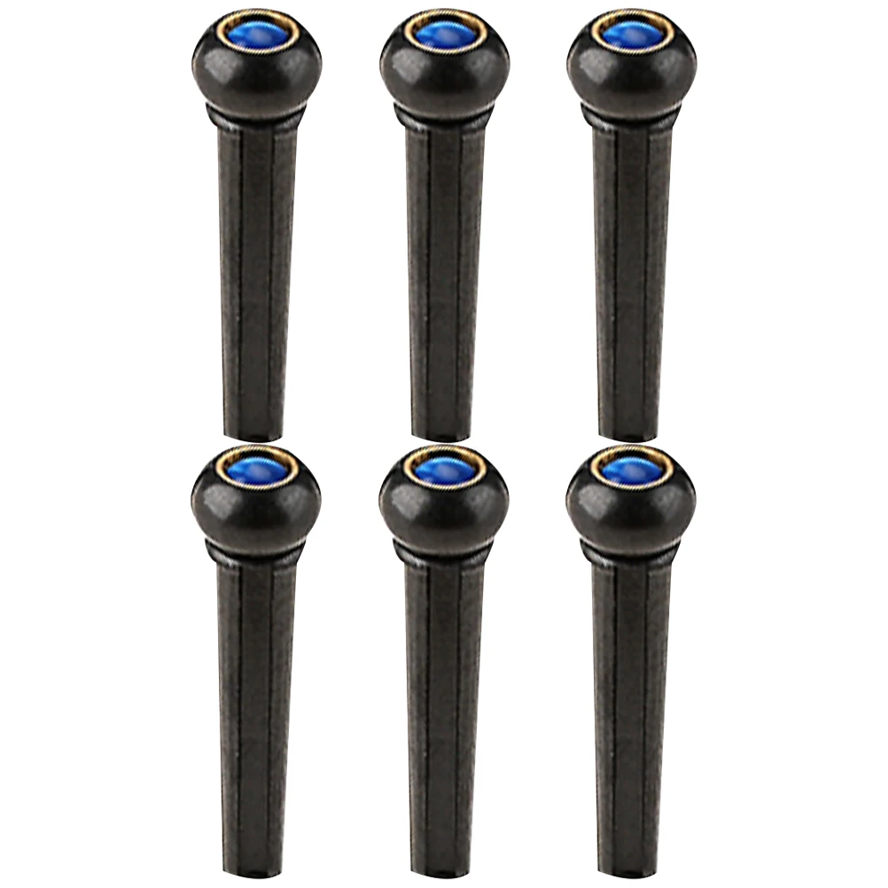 

6 Pcs Guitar Strings Acoustic Part Accessory Electric Bridge Pin Peg Nail Thumb Nails Accessories Pegs for Black Brass Pins