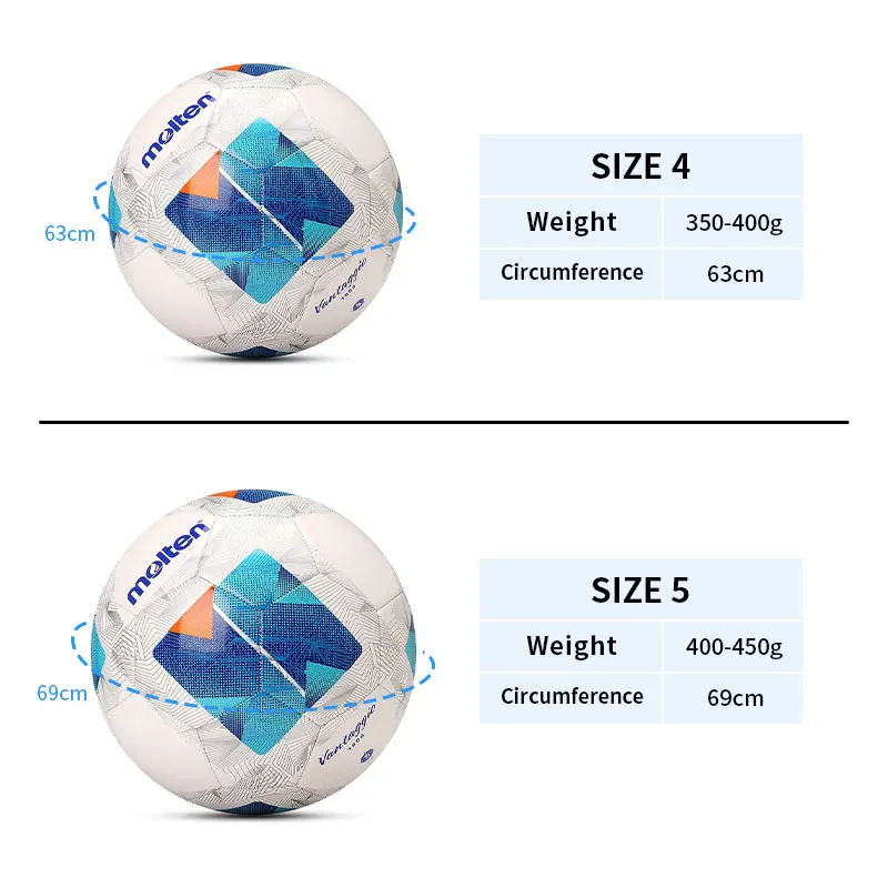 2024 Molten Soccer Ball Official Size 5 Size 4 Machine-stitched TPU Material Sports Outdoor Match Training Soft Touch Football