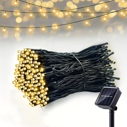 Zonne-Energie Led Lichtslingers Voor Outdoor Kerstdecoratie Met 8 Verlichtingsmodi Fonkelende Kerstverlichting Op Zonne-Energie
