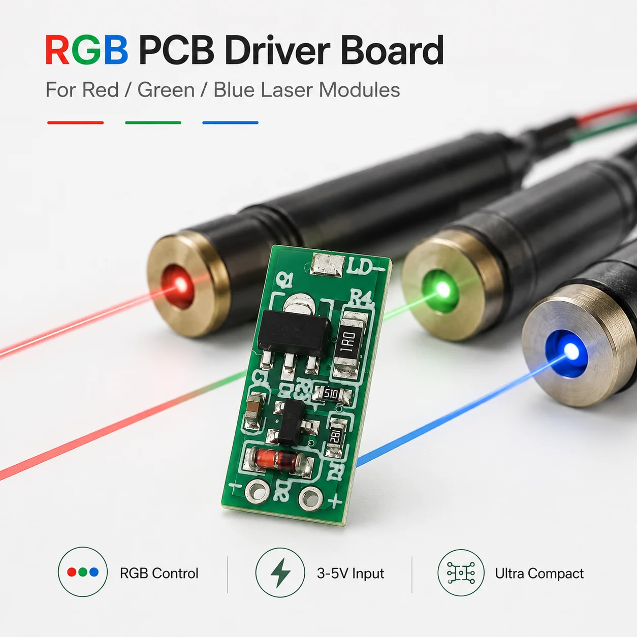 Laser Controller Board - ZhonNa 9x17mm 3-5V RGB Scheda di