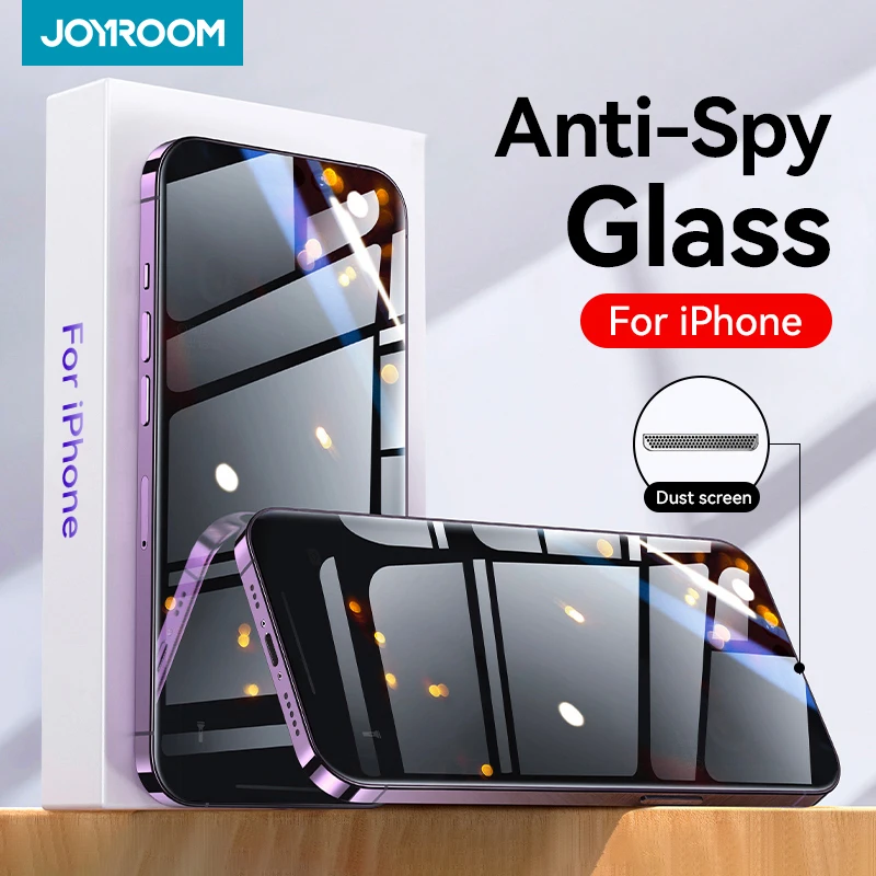 Joyroom 1-2Pcs Privacy Screen Protector Glass for iPhone 15 14 13 12 11 Pro Max Anti-spy Protective Glass for iPhone 15 Pro