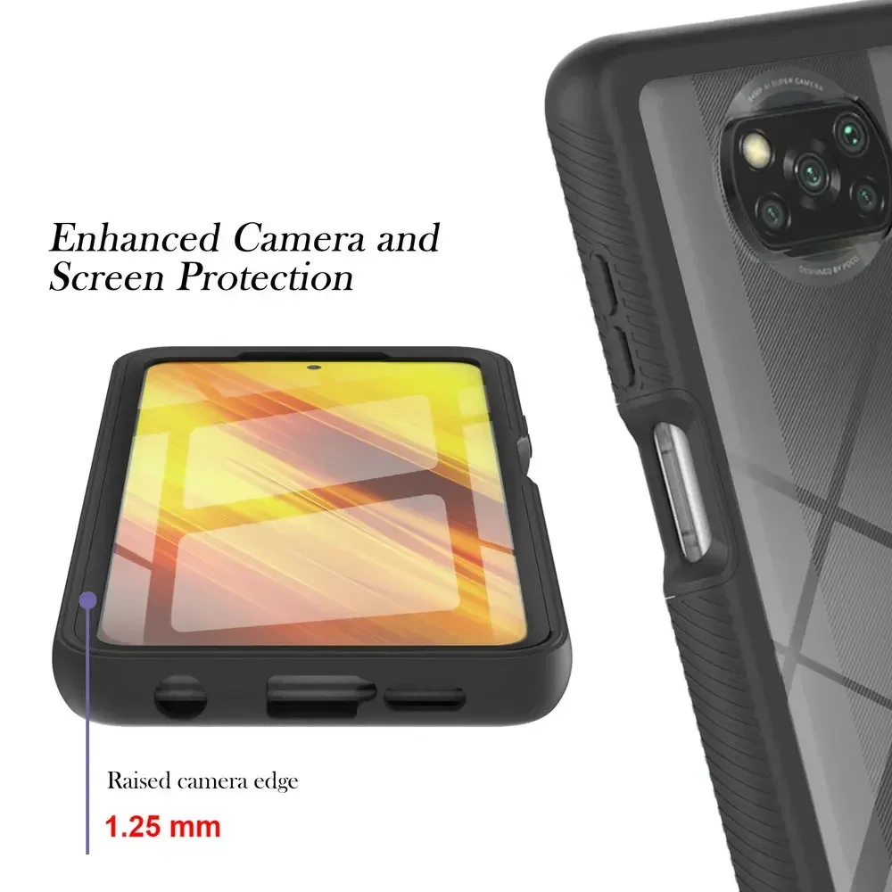 For POCO X6 X5 M5s X3 NFC 360 Protect Front Back Panel Xiaomi Poco X4 Pro 5G Crystal Case Funda C65 M4 6 3 X 4 5 M Bumper Cover