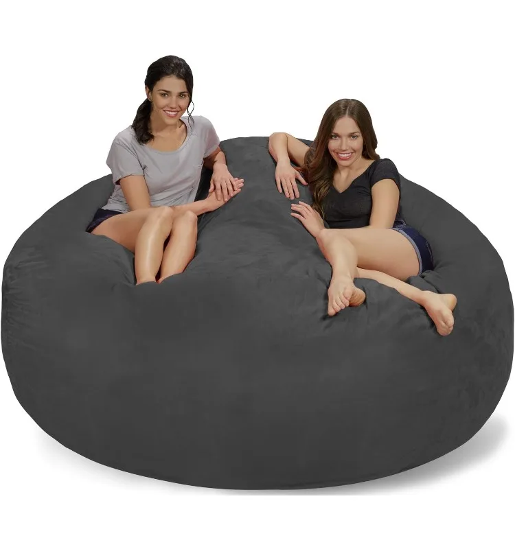 Sack Bean Bags Large Bean Bag, 7-Feet, Charcoal Micro Suede