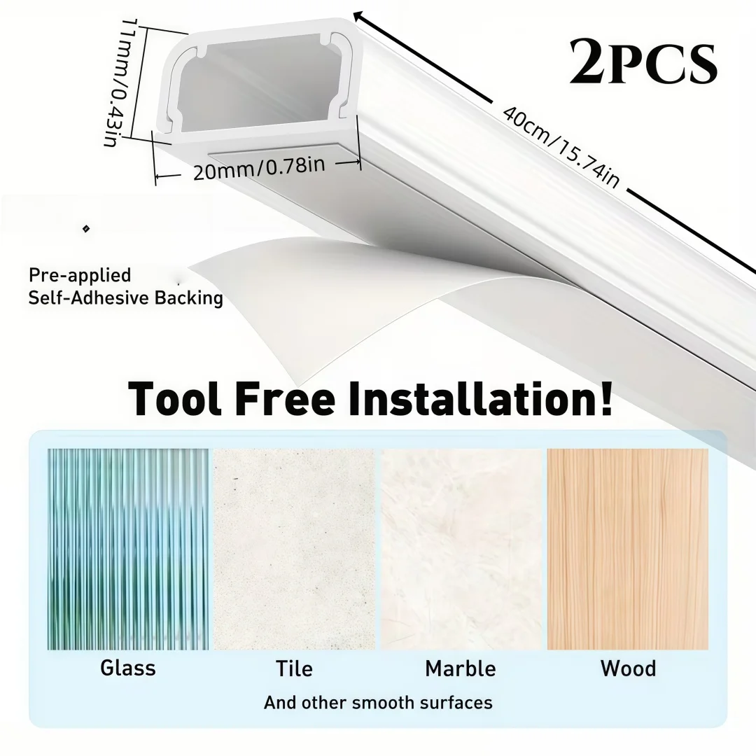 2pcs set of wire and cable cover, wall wire cover that can be painted, self-adhesive wire organizer and cable cover