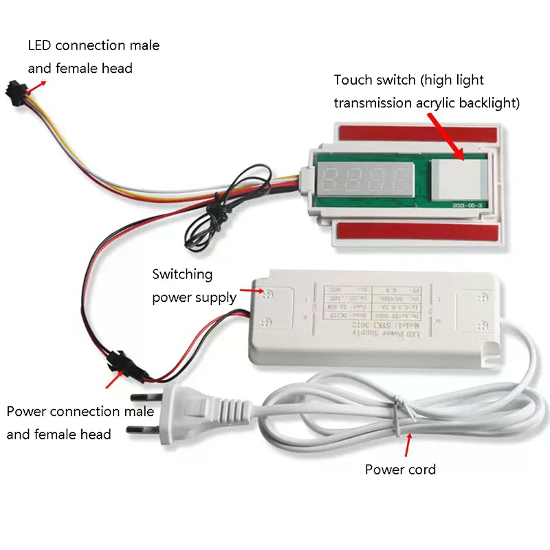 LED Bathroom Mirror Light Sensor Dimmer Switch On/Off Isolated Controller Modern Home Decor Lighting Control