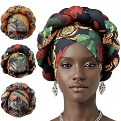 2024 nuove donne africane turbante Cap Big Braid Head Wraps Cover Bonnet Beanie femminile Headtie perdita di capelli chemio Cap arabo