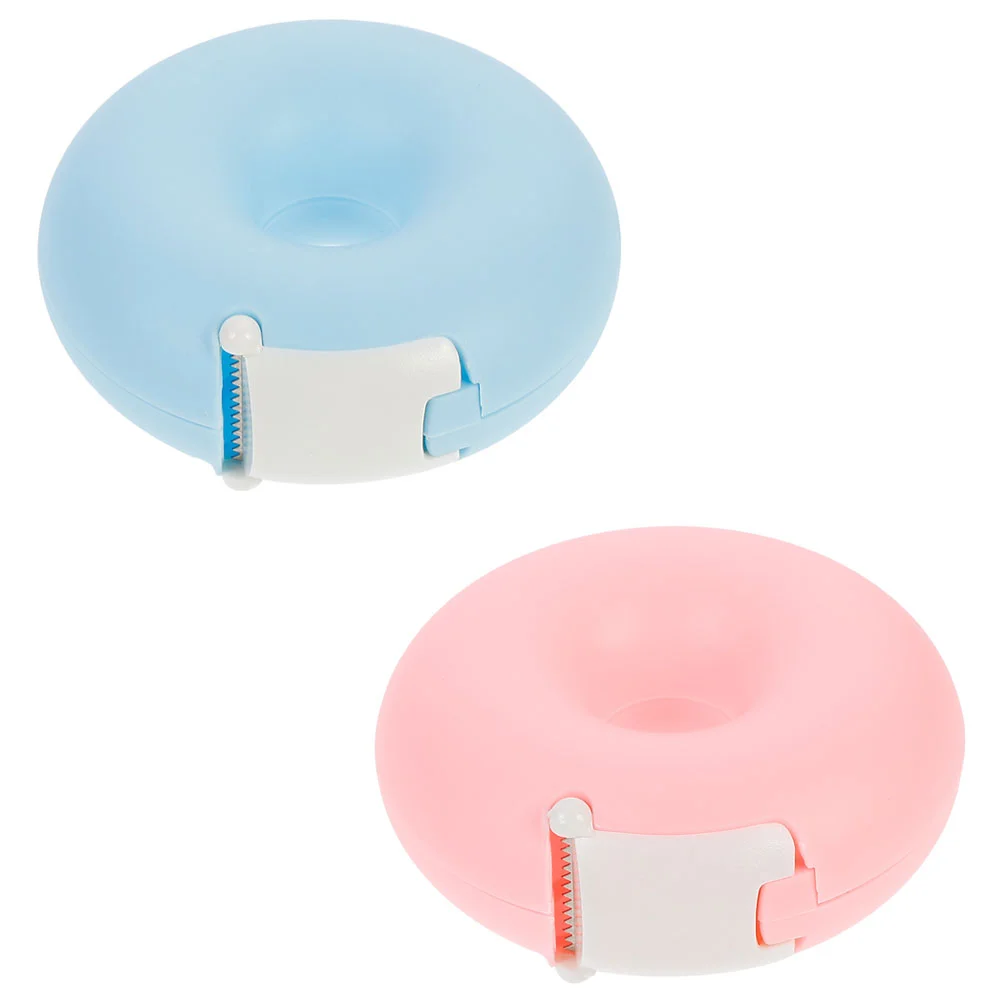 

2 Pcs Tape Cutting Stands Dispensers Desktop Decor Office Mini Clamps Anti-slip Abs Cutters Plastic Holders