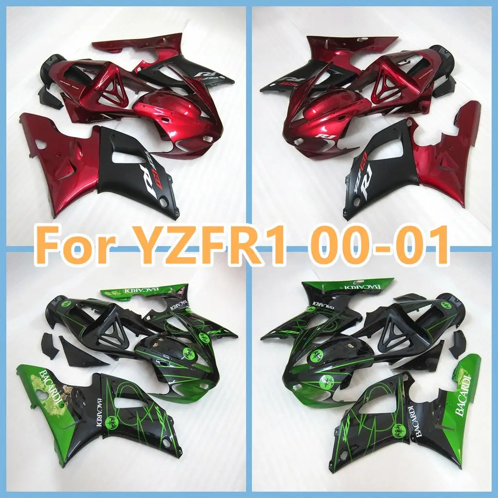 Chinese Motorcycle Fairing Kit for Yamaha 2000 2001 YZFR1 00 01 YZF-R1 1000CC 100% Fit Injection Bodywork Aftermarket Red Black