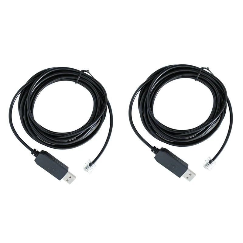 2X USB To Rj11 Rj12 6P4C Adapter Serial Control Cable EQMOD For Az-Gti Mount Pc Connect For Hand Control Cable,1.8M