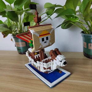 Jo novo construído oceano navio pirata plástico modelo 3d blocos de construção para adultos menino micro mini tijolos brinquedos kits veleiro guerra decoração 12 principais vendas barco da moana - №12