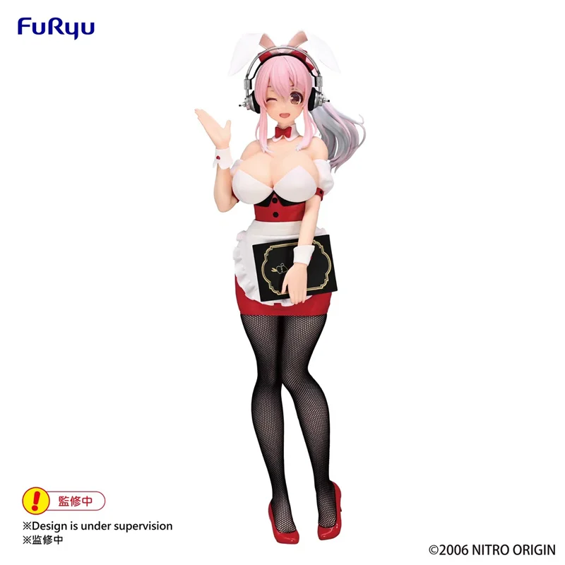 

Фигурка аниме оригинальная Furyu SUPER SONICO BiCute, Фигурка кролика, Супер SONICO, официантка ver. Экшн-фигурка из ПВХ игрушечная кукла 28 см