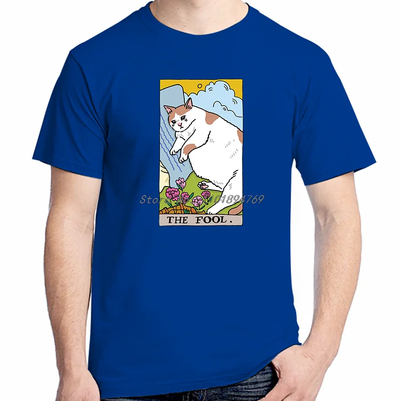 Funny Cat The Fool Crying Cat Graphic T Shirts Fashion Tees Tops Summer Cotton New Shirts And T-Shirts Unisex Print T Shirt