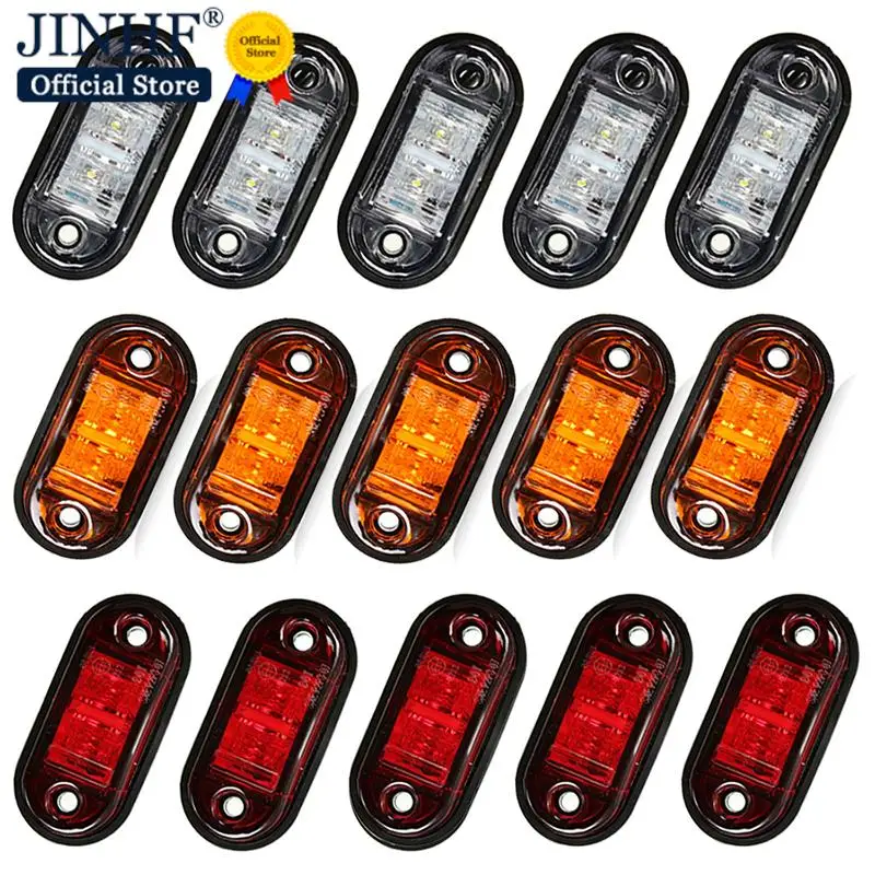 10PCS Warning Light LED Diode Light Trailer Truck Orange White Red LED Side Marker Lamp