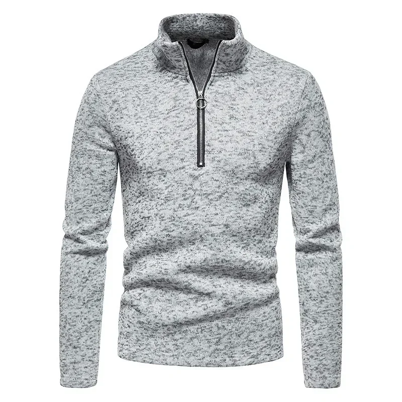 MRMT 2026 Brand Men's Sweatshirts Weatshirt Placket Zipper Design Pullover For Male Solid Color Turtleneck Undershirt Sweatshirt
