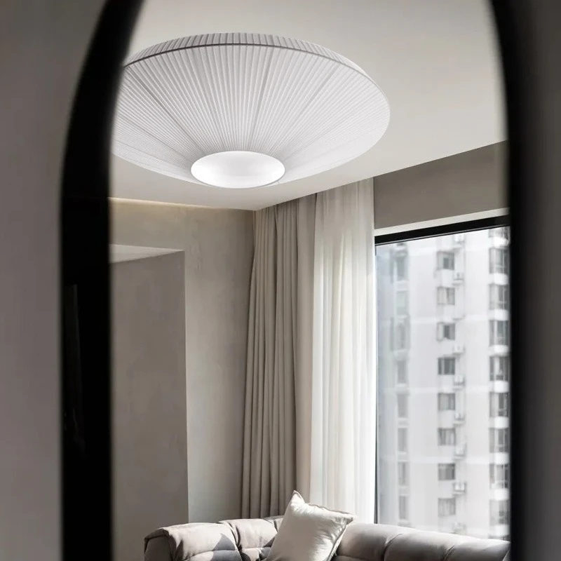 القرون الوسطى الإبداعية غرفة المعيشة ضوء السقف فندق B & B غرفة نوم غرفة الطعام دراسة الحديثة بسيطة كريم الرياح القماش