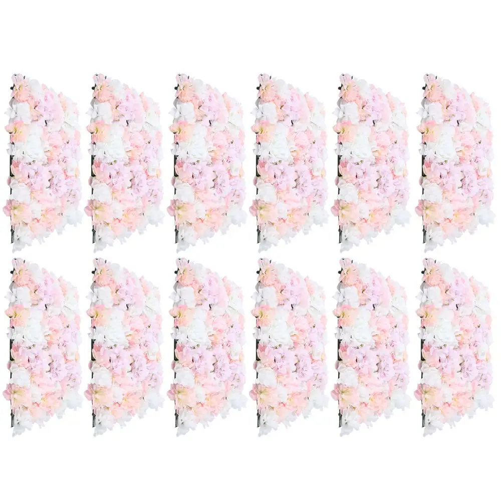 

Настенные панели с искусственными цветами 16 x 24 дюйма, настенный коврик с цветами, шелковые цветочные панели для наружного сада, заднего двора, забора, экрана для конфиденциальности