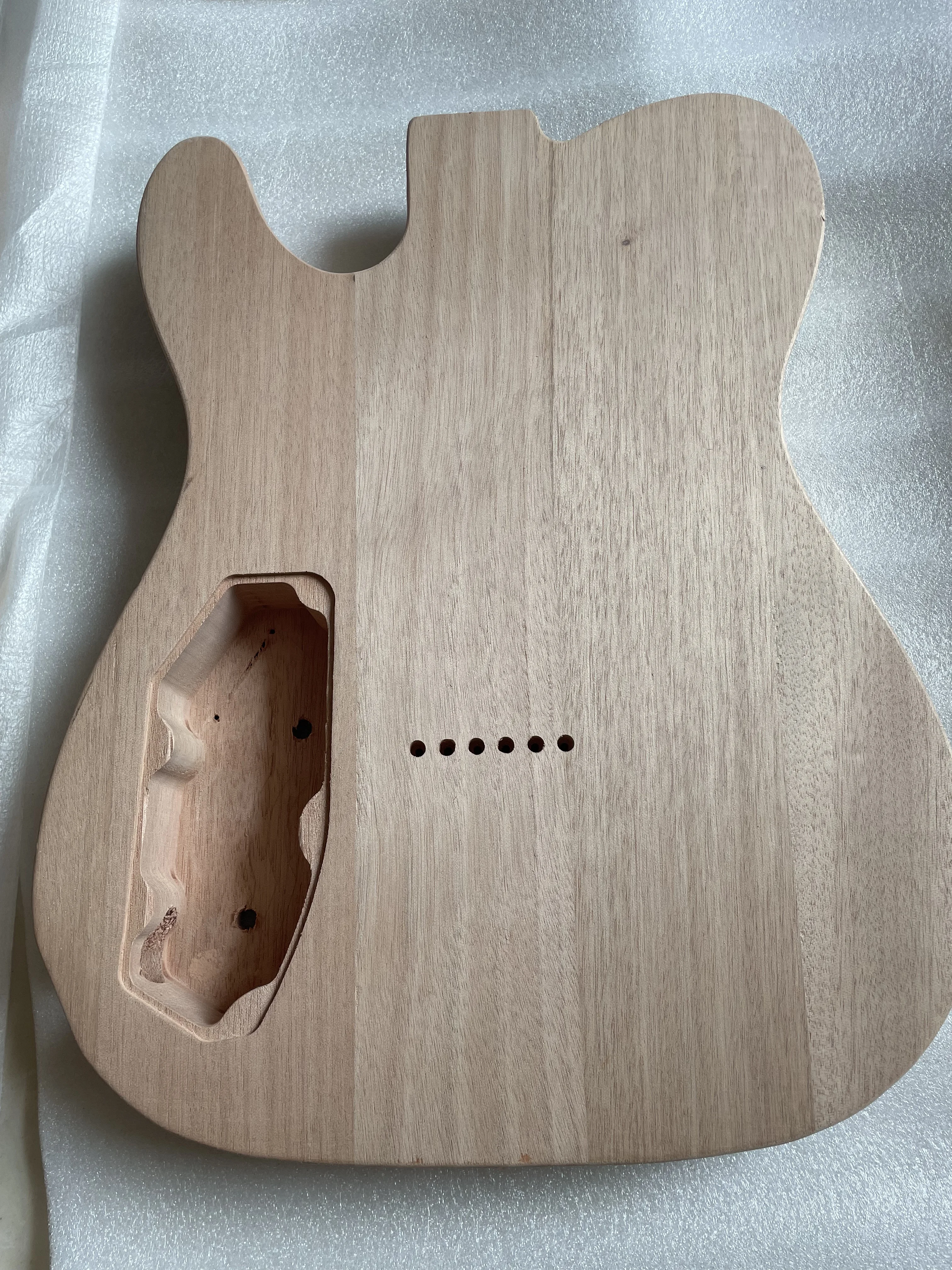 Mahogany Wood Flame Maple Veneer Electric Guitar Barrel DIY Electric Costomized Guitar Barrel Body For TL Style Guitar