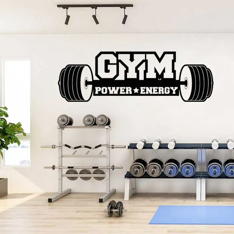 Sports Motivation Gym Strength Energy Fitness Bodybuilding Wall Decals Home Gym Fitness Club Doors And Windows Decoration S25