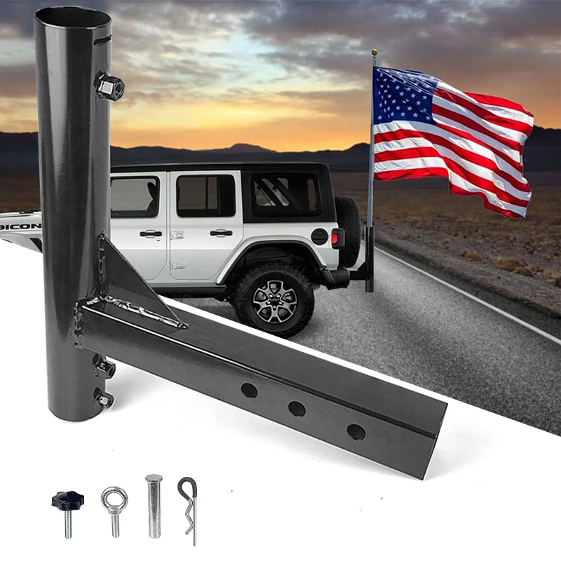 Universal Flagpole Light Bracket Tailgate Hinge Rv Pickup Truck Flagpole Holder Hanging Flagpole Base for Jeep Wrangler Jk Jl
