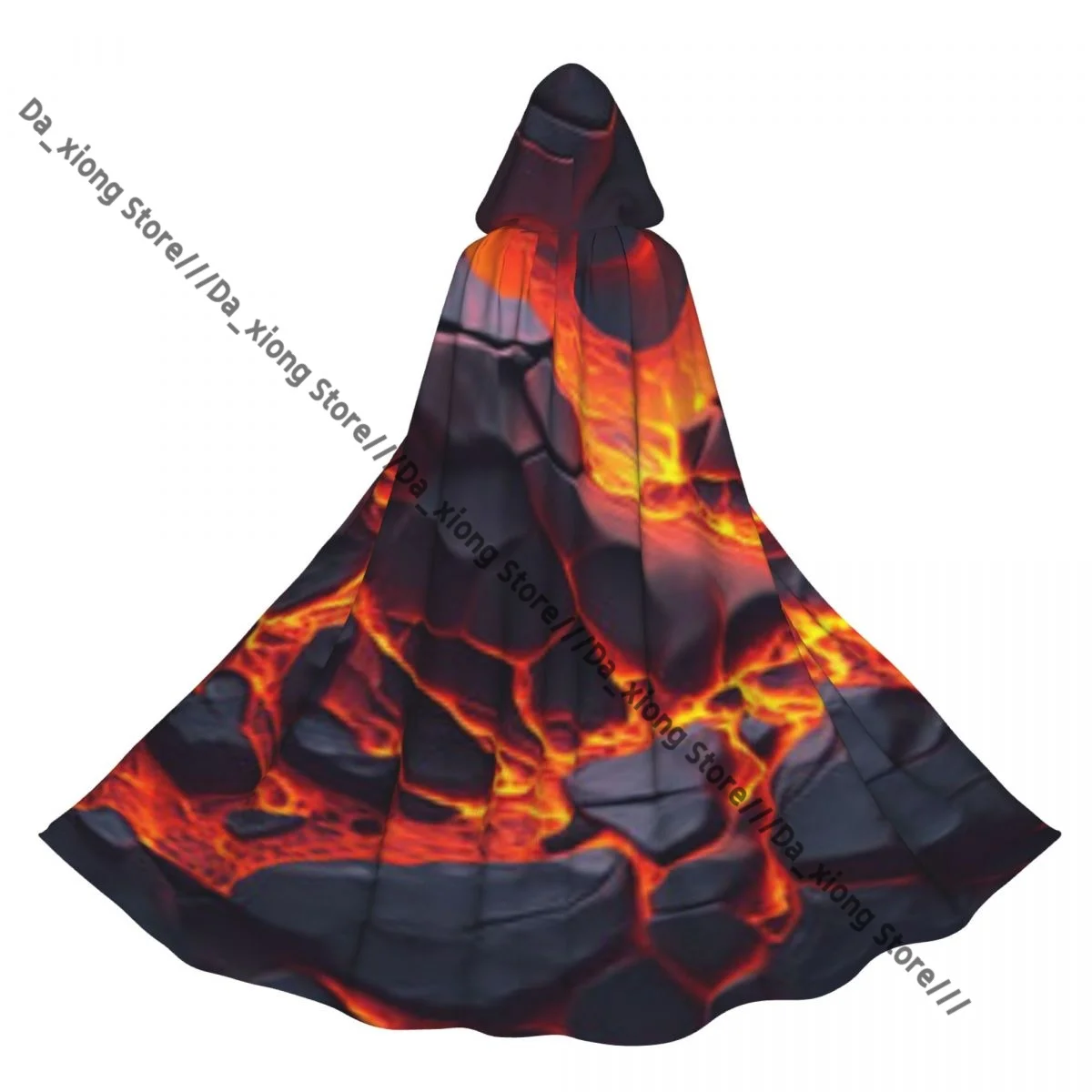

Magma Volcano Lava Fire Witch Cloak Halloween Cosplay Costume Adult Unisex Cloak Retro Ages Cape