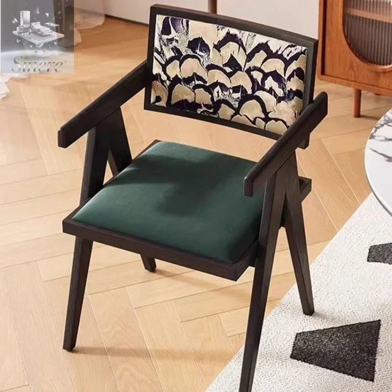 

French Vintage Dining Chair Home Restaurant Single Sofa Chair Internet Celebrity Designer's Medieval Chandigarh Chair Hot