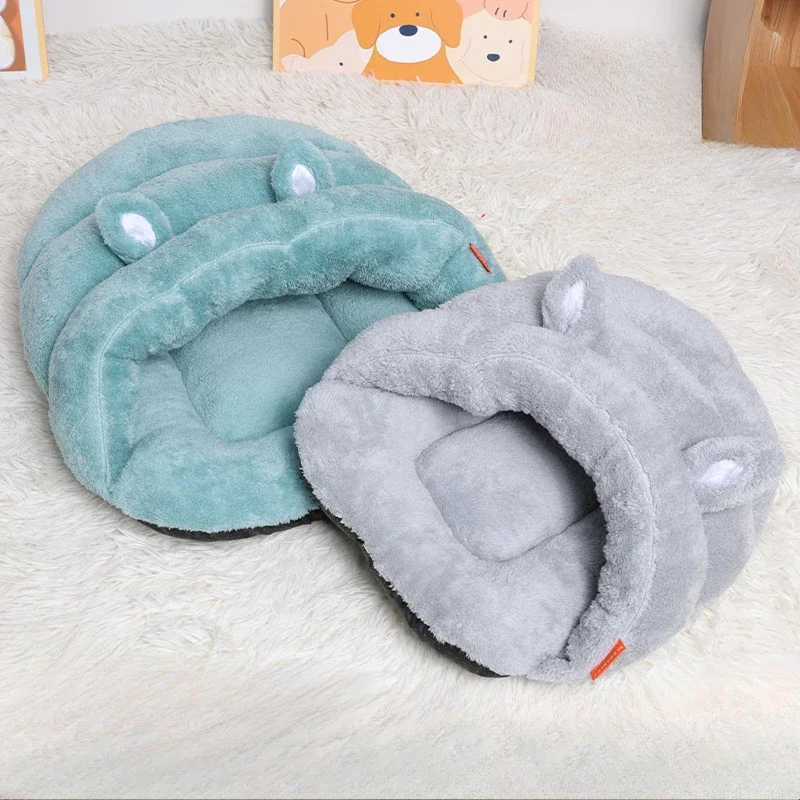 

Plush Warm Bed Cat House Sleeping Bag Pet Cave Nest for Small Dogs Cats Super Soft Fleece Slippers Bed Sofa Winter Pets Supplies