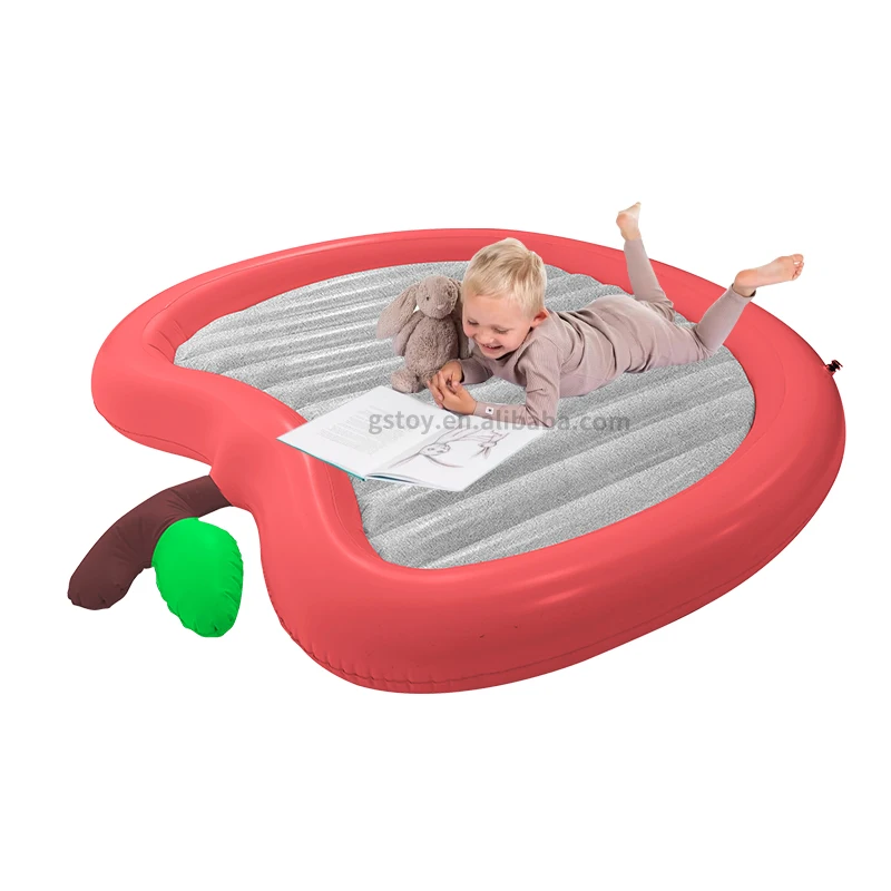 

STLF Indoor Bedroom Children Flocking Inflatable Toddler Bed Portable Camping Kids air Mattress for Tent