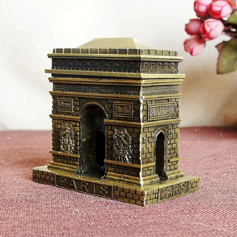 Vintage Wrought Iron Paris Arc De Triomphe Model World Famous Metal Landmark Building ArchitectureBar Coffee Home Decor 8cm/10cm