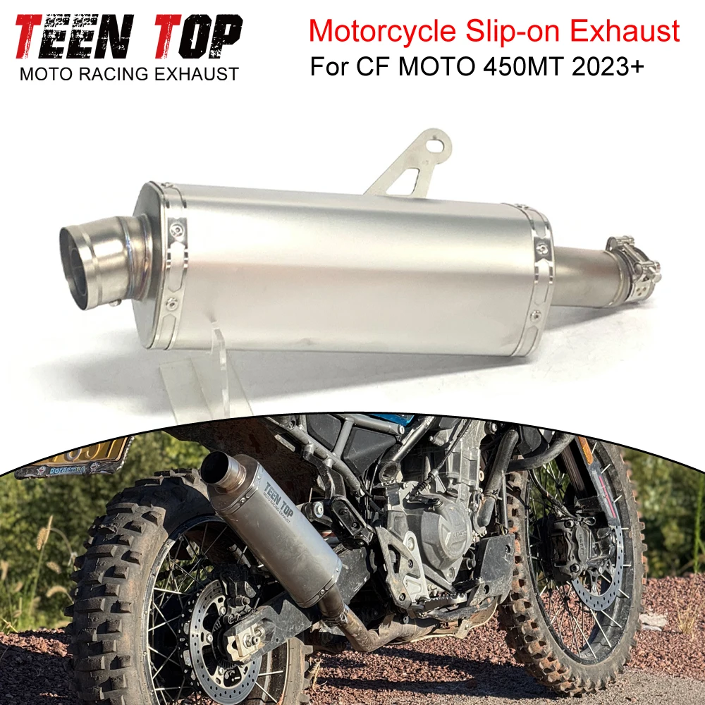 For CF MOTO 450 MT Exhaust Connection Pipe Muffler Universal 450MT 2023+ Slip-on Exhaust 51mm Middle Link Pipe with DB Killer