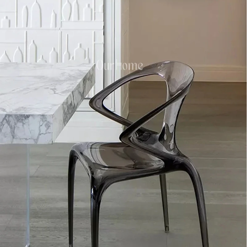 Poltrona di design Soggiorno nordico Sala da pranzo Poltrona ergonomica da gioco moderna Sillon da esterno Individua Mobili da giardino trasparenti