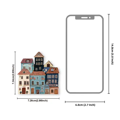 15pcs of Blue Town Simple Small House Building PET Stickers for Use Laptop Luggage Rooms Decoration Phone Cases Album Stickers 8 best sales lego stickers - №3