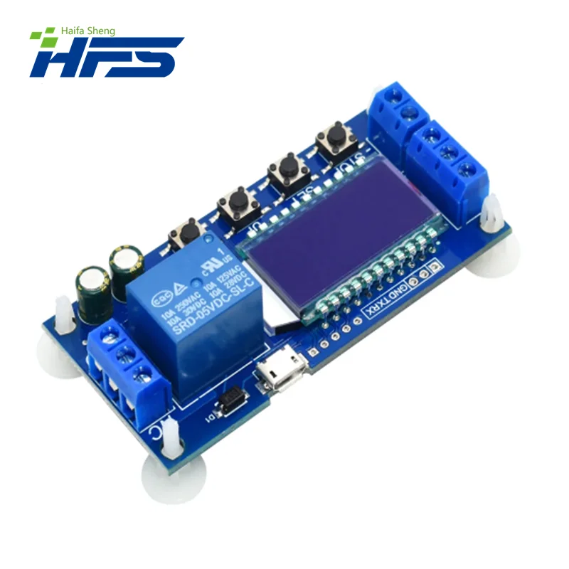 Micro Usb Digitaal Lcd Display Tijdvertraging Relaismodule Dc 6-30V Controle Multifunctionele Timer Schakelaar Trigger Cyclus XY-LJ02