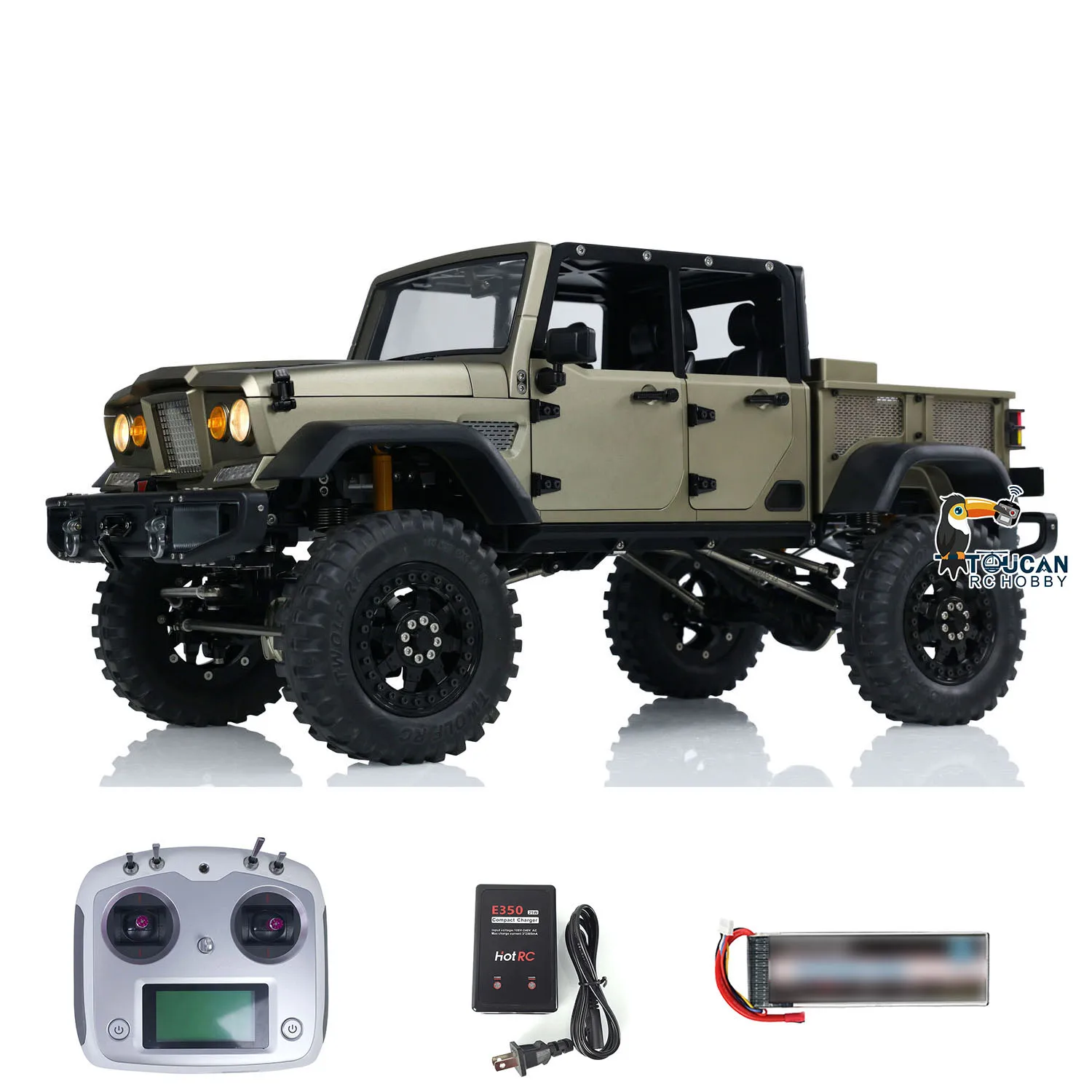 

RTR RC Гусеничный TWOLF 1/10 TW-715 Металлический альпинистский автомобиль Внедорожник со звуками Свет Лебедка Курение RC Игрушка