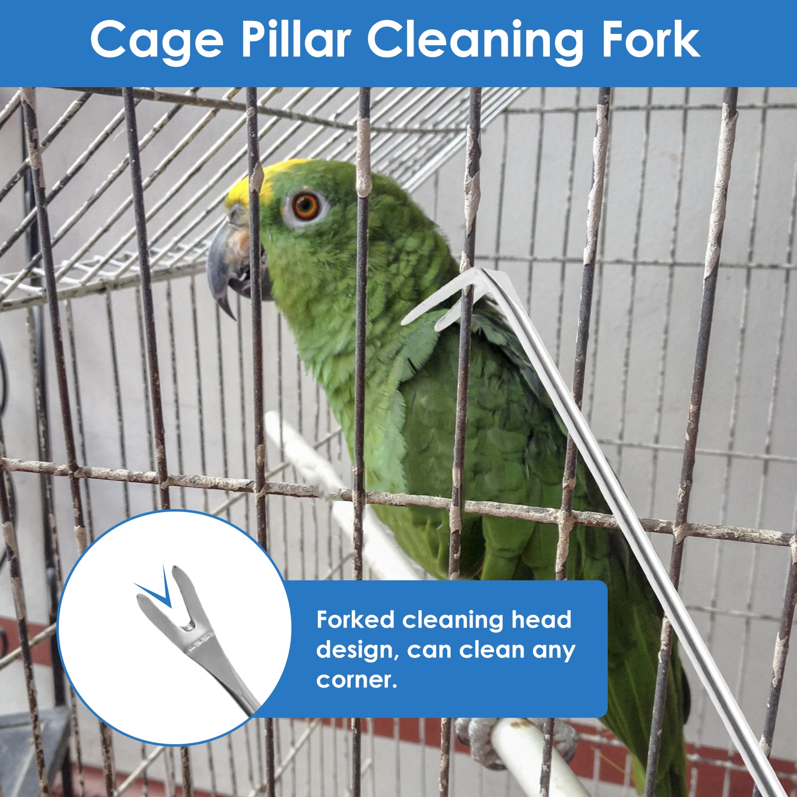5Pcs Bird Cage Cleaner Tool Set Efficient Birdcage Cleaning Brush Bird Poop Remover and Scraper Tool Kit Bird Care Accessories view 5