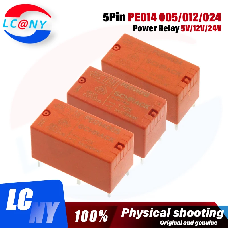 

5Pcs New Original TE Relay PE014005 PE014012 PE014024 5A 5PIN 5V 12V 24V power relay PE014005 PE014012 PE014024