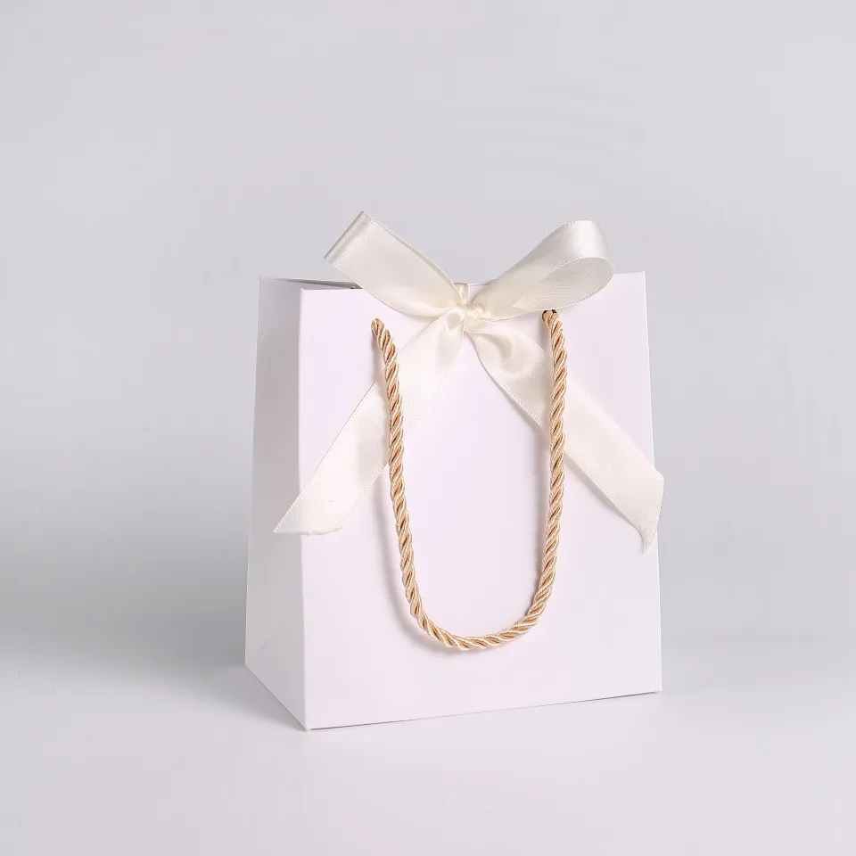 20/50 wiederverwendbare Geschenktüten mit Griffen, Papiertüten mit Schleifen, Einkaufstaschen, Geburtstagsfeiern, Hochzeiten, Abschlussfeiern, dekorative Box – Detail 9