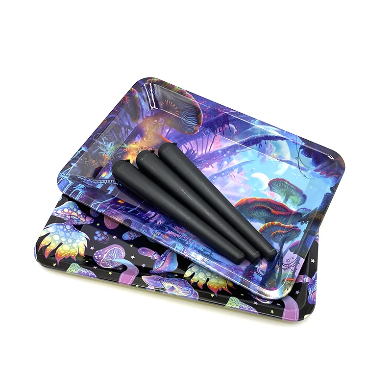 Rolling Tray 18X12.5CM Metal Tin Box 118mm Smell Proof Case Tube Combo Tinplate Sealed Container Cigarette Accessories