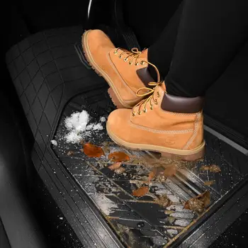 加厚橡膠汽車腳墊,深層防水,全天候通用,可裁剪,適用於轎車、SUV、卡車等。 6 最佳銷售 地毯車 - №3