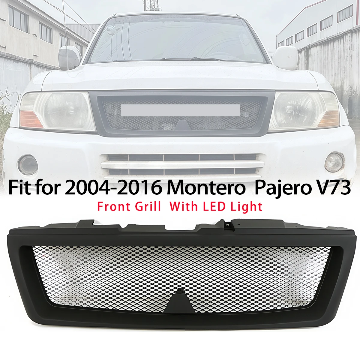 

Front Grille Fit for 2004-2016 MITSUBISHI MONTERO PAJERO V73 Grill Black