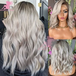 Ash Blonde Lace Front Human Hair Wig HD Transparent Lace Colored 360 Full Lace Frontal Wigs For Women Pre Pluck Braizlian Vrigin