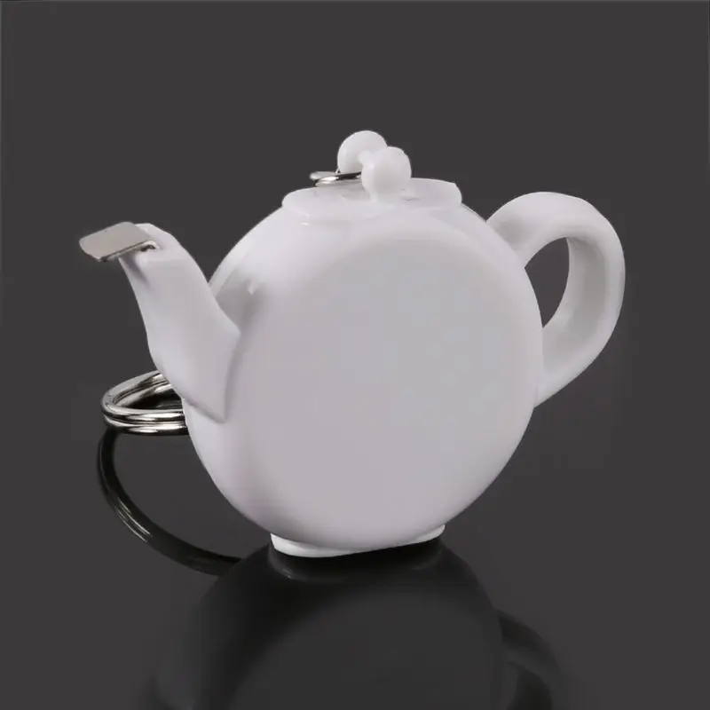 Teapot-shaped Tape Measure ABS & Steel Ruler Portable Keychain Ruler Lightweight Measuirng Tool Bag Decoration Present