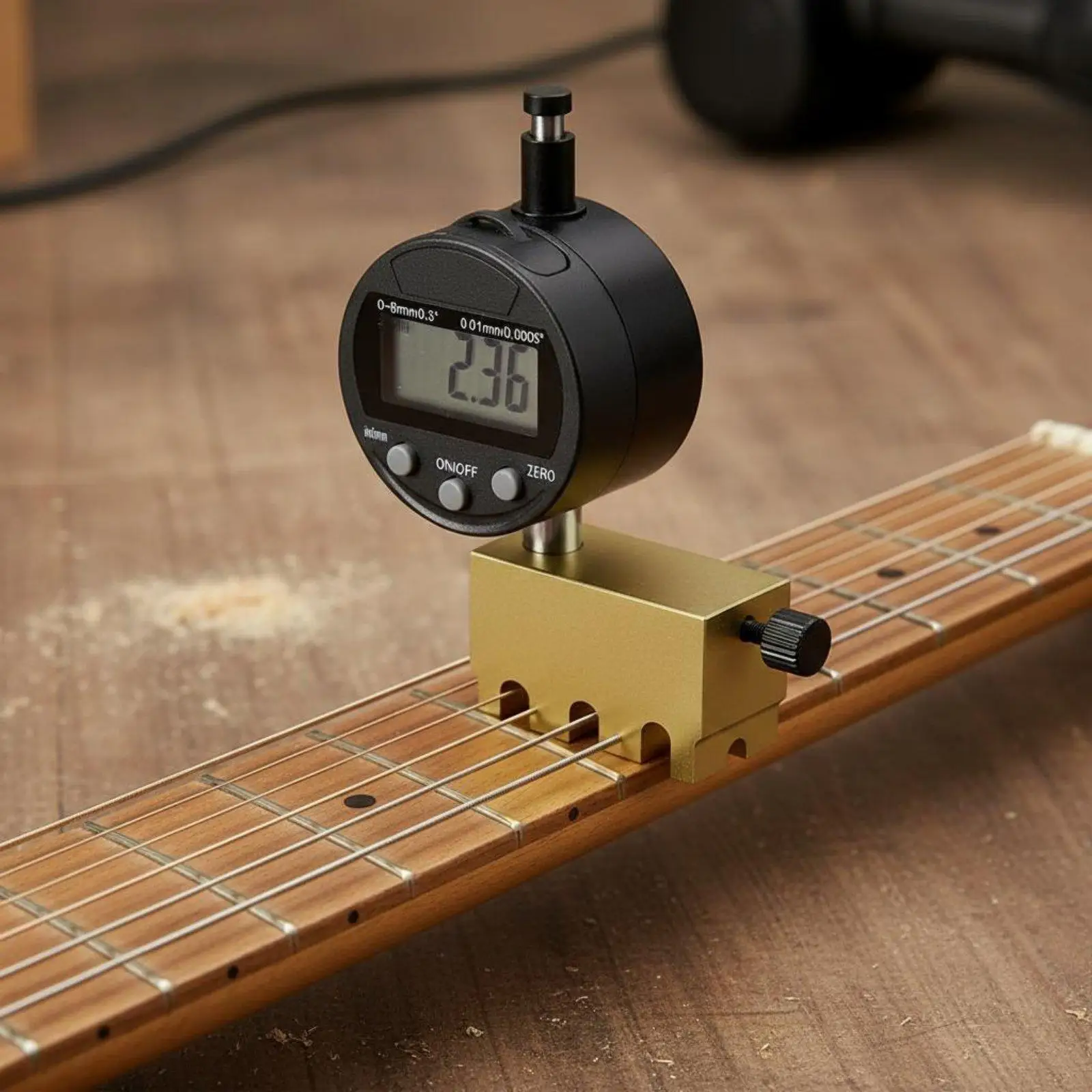 Guitar String Gauge Meter Accurate Digital Ruler Brass String Action Tool for Luthier Guitar Setup Calibration