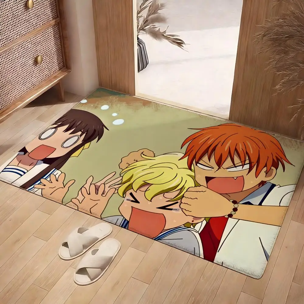 F-Fruits Basket Anime Floor Mat Soft Flannel Rug Non-Slip Absorbent Mat For Bathroom Bedroom Home Decor