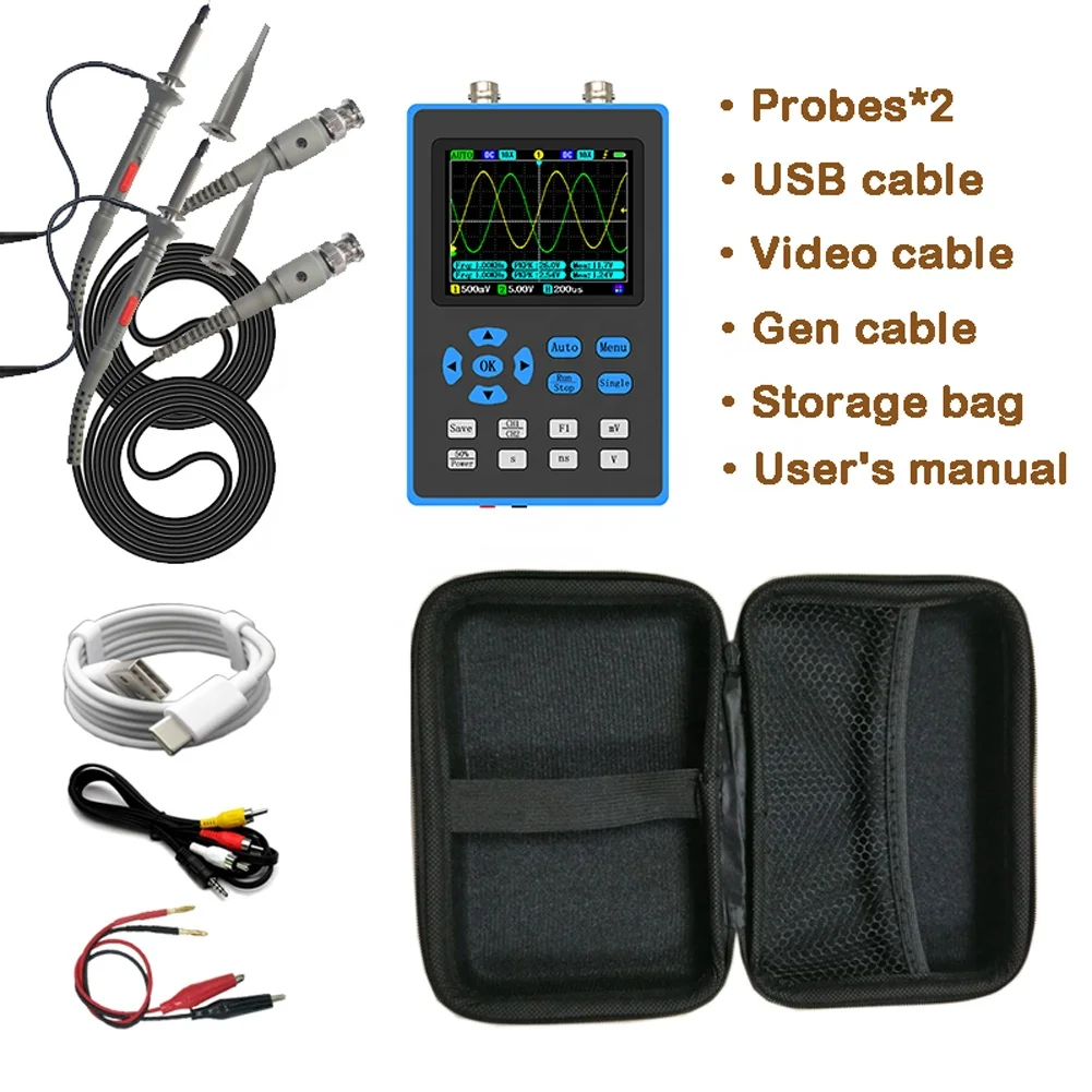 DSO2512G Hand oszilloskop Tragbare 100MHz 2 Kanäle mit 120M Bandbreite USB Digital Storage Oszilloskop