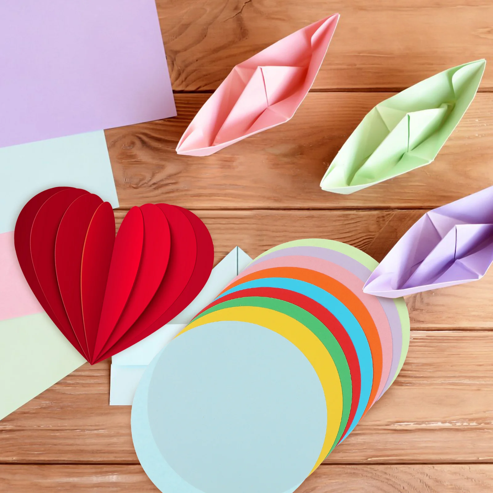 

500 Sheets Handicraft Paper Colorful Circular Folding Sheets for DIY Crafts Decorative Uses Gift Wrapping Art Activities