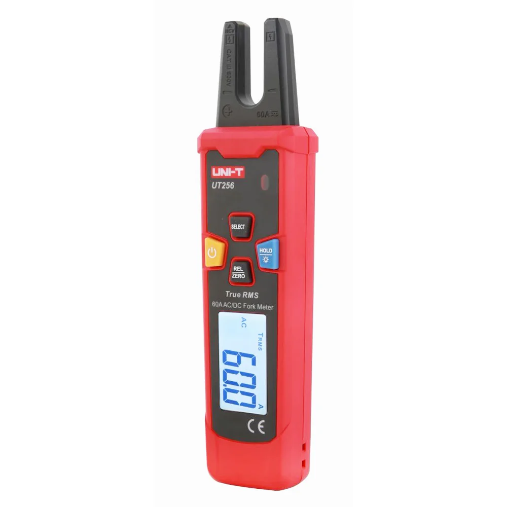 UNI-T UT256 60A AC/DC Fork Meter/True RMS Auto-Range Digital Clamp Ammeter/Electrical Universal Meter