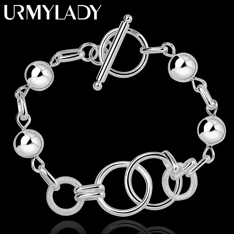 

Hot new 925 sterling silver Bracelets women Wild Creative circle beads chain fashion lady Wedding party Christmas gifts Jewelry