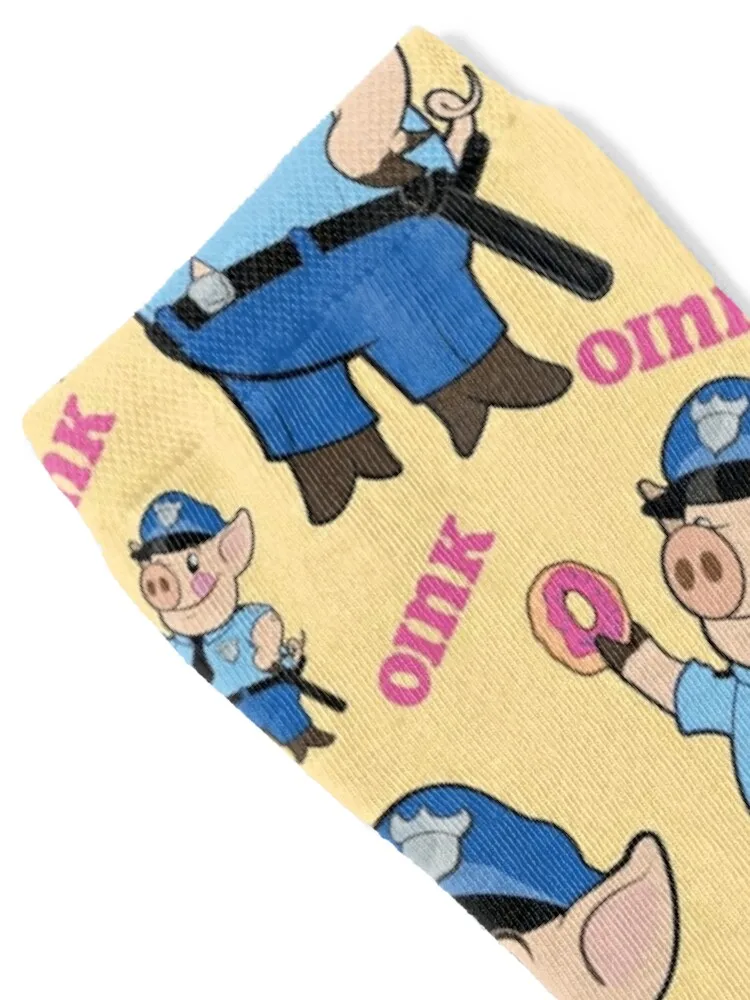 Police Pig Oink Oink Pattern Socks soccer anti-slip snow new year hiking Male Socks Women's